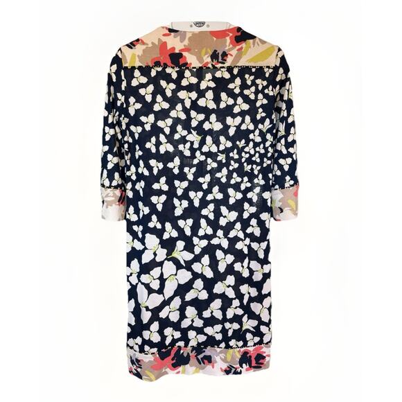 Diane von Furstenberg Women's Blue Silk Shift Dress Riviera Floral Print Size 4 - Picture 11 of 14